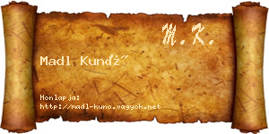 Madl Kunó névjegykártya